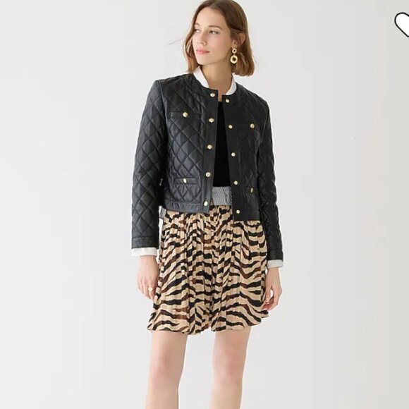 J.Crew Women’s Featherweight satin mini skirt in zebra stripe - Size 6 - Picture 2 of 11